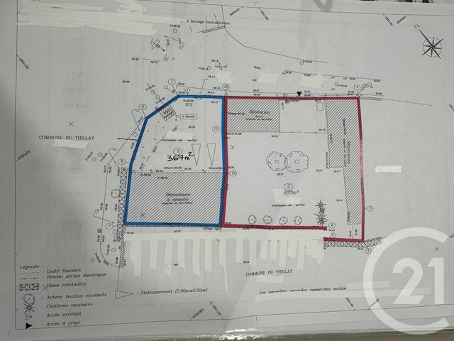 terrain à vendre - 367.0 m2 - LE THILLAY - 95 - ILE-DE-FRANCE - Century 21 Al Immobilier